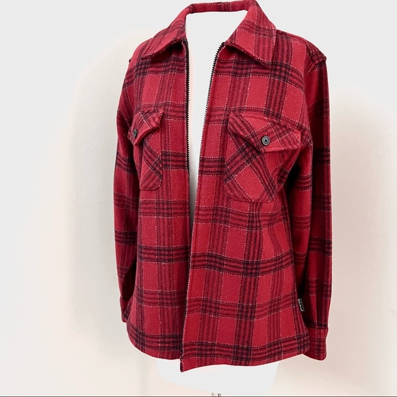 Woolrich Jackets & Blazers - Woolrich zip Ruby plaid wool overshirt / shirt jacket